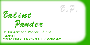 balint pander business card